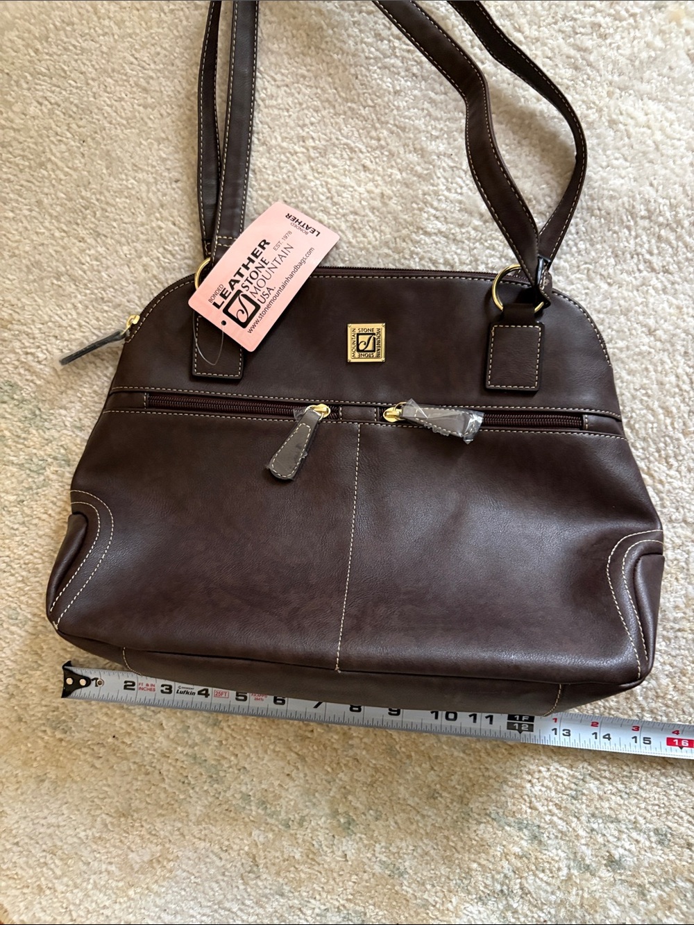 NWT brown Stone Mountain leather handbag - Picture 2 of 13